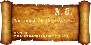 Marincsák Boglárka névjegykártya